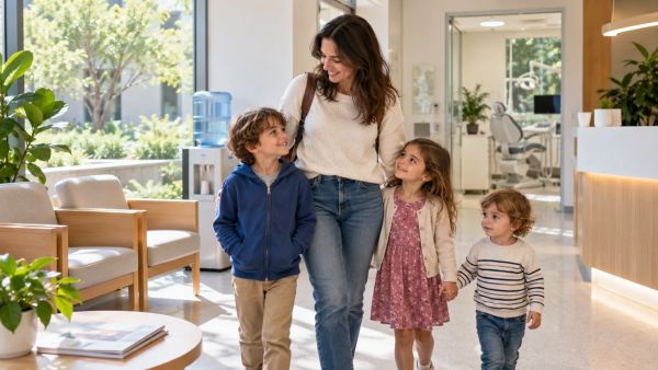 Guide pour une visite rapide chez le dentiste avec trois enfants